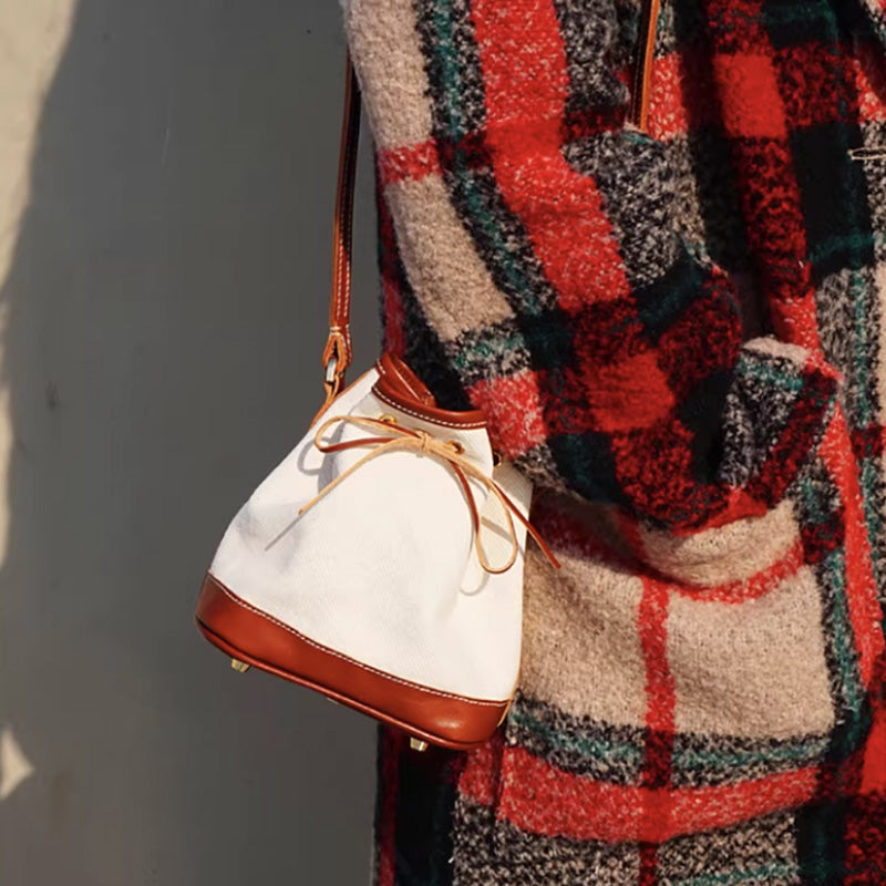 Leather Sewing Bag Pattern: Leather Bucket Bag (DIY PDF Pattern) DWIPDFZS011