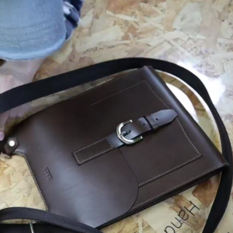 Leather Sewing Bag Pattern: Men's Messenger Bag  (DIY PDF Pattern) DWIPDFZS048