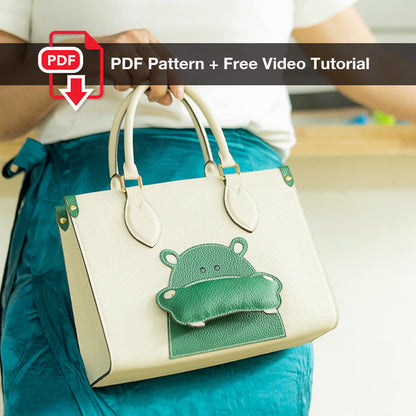 Leather Sewing Pattern: OnToGo Inspired Tote (DIY PDF Pattern) DWIPDFZS056