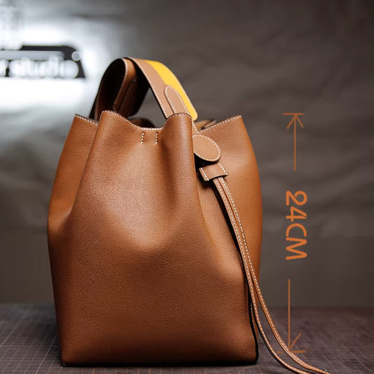 Leather Sewing Bag Pattern: Drawstring Crossbody Bag  (DIY PDF Pattern) DWIPDFZS075
