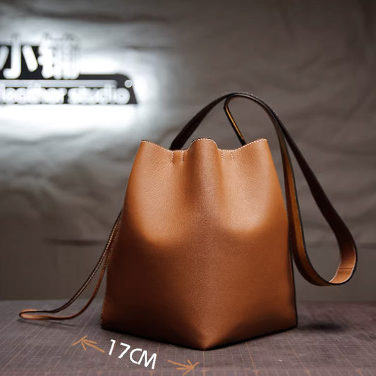 Leather Sewing Bag Pattern: Drawstring Crossbody Bag  (DIY PDF Pattern) DWIPDFZS075