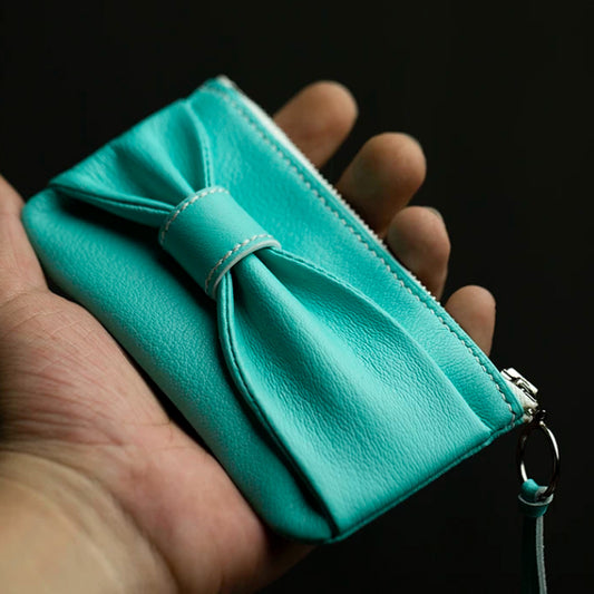 Leather Sewing Wallet Pattern: Bow Tie Zip Wallet(DIY PDF Pattern) DWIPDFZS095
