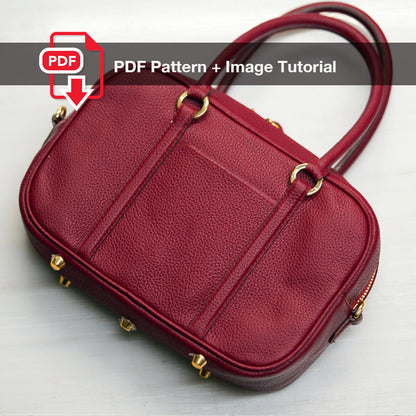 Leather Sewing Pattern: Boston Bag (DIY PDF Pattern) DWIPDFZS138