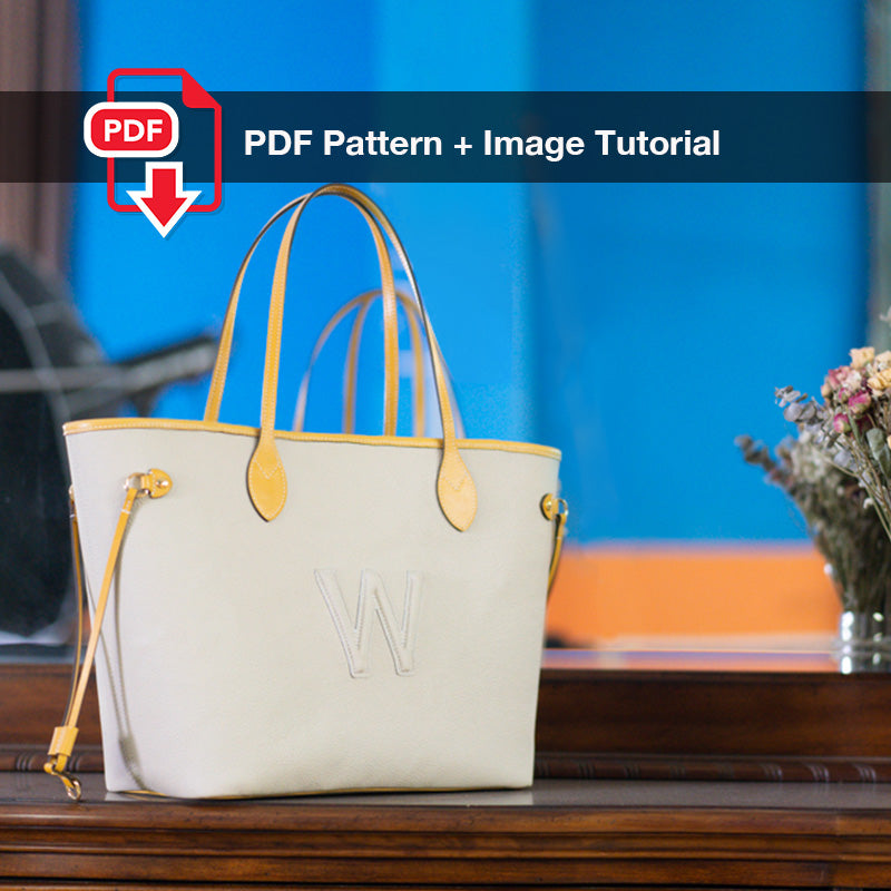 Leather Sewing Pattern: Never Full Inspired Tote (DIY PDF Pattern) DWIPDFZS166