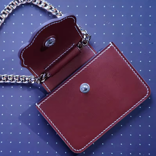 Leather Sewing Wallet Pattern: Fired Egg Cardholder (DIY PDF Pattern) DWIPDFZS240