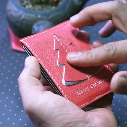 Leather Sewing Small Accessories: Christmas Cardholder (DIY PDF Pattern) DWIPDFZSC01