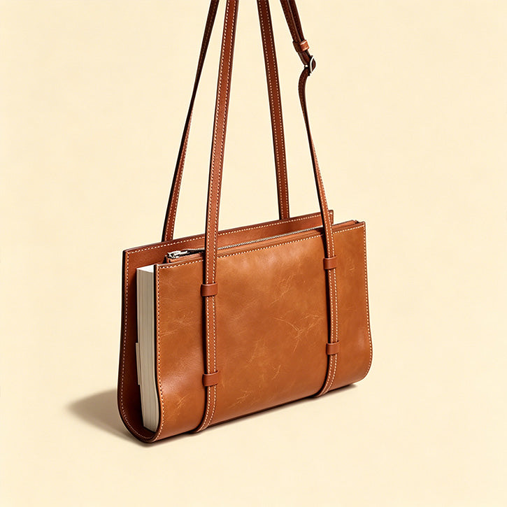 Leather Sewing Bag Pattern: Book Holder Bag  (DIY PDF Pattern) DWIPDFZS258
