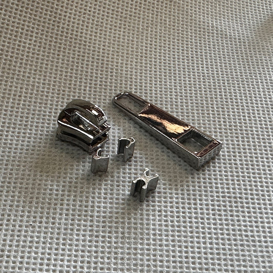 Leather Bag Hardware: Brass Metal Zipper Slider Stop Set, Sizes 3, 5